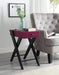 Fierce Burgundy & Black Side Table (USB Charging Dock) - Marjories Furniture (Las Vegas, NV)