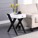 Fierce White & Black Side Table (USB Charging Dock) - Marjories Furniture (Las Vegas, NV)