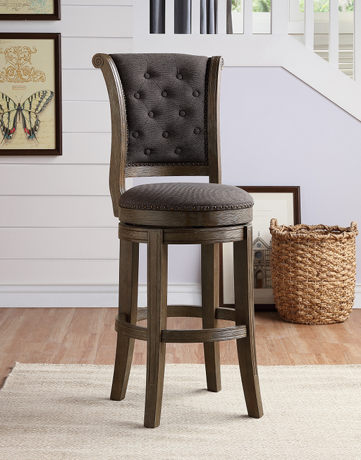 Glison Charcoal Fabric & Walnut Counter Height Chair (1Pc) - Marjories Furniture (Las Vegas, NV)