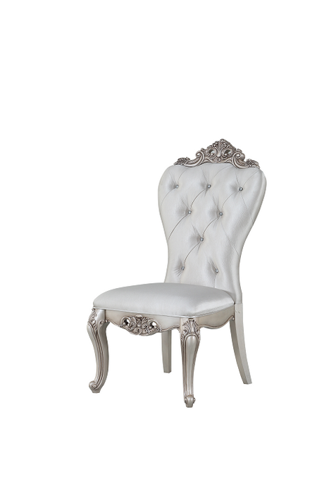 Gorsedd Cream Fabric & Antique White Side Chair - Marjories Furniture (Las Vegas, NV)