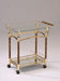 Helmut Gold Plated & Clear Glass - Tempered Serving Cart - Marjories Furniture (Las Vegas, NV)