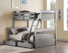 Haley II Gray Bunk Bed (Twin/Full) - Marjories Furniture (Las Vegas, NV)