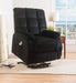 Ipompea Black Velvet Recliner w/Power Lift & Massage - Marjories Furniture (Las Vegas, NV)