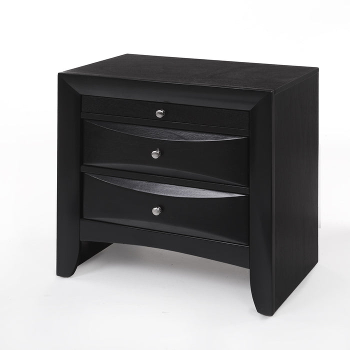 Ireland Black Nightstand - Marjories Furniture (Las Vegas, NV)