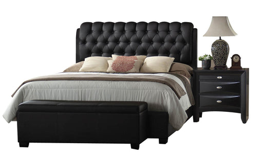 Ireland II Black PU Eastern King Bed - Marjories Furniture (Las Vegas, NV)