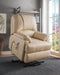 Ixora Beige PU Recliner w/Power Lift & Massage - Marjories Furniture (Las Vegas, NV)