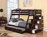 Jason Espresso Bunk Bed (Twin/Full) - Marjories Furniture (Las Vegas, NV)