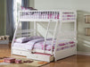 Jason White Bunk Bed (Twin/Full) - Marjories Furniture (Las Vegas, NV)
