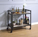 Jorgensen Rustic Oak & Charcoal Serving Cart - Marjories Furniture (Las Vegas, NV)