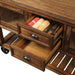 Kadri Distressed Chestnut Kitchen Cart - Marjories Furniture (Las Vegas, NV)