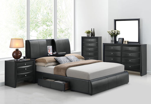 Kofi Black PU Eastern King Bed - Marjories Furniture (Las Vegas, NV)