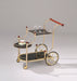 Lacy Gold Plated & Black Glass Serving Cart - Marjories Furniture (Las Vegas, NV)