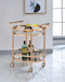 Lakelyn Rose Gold & Clear Glass Serving Cart - Marjories Furniture (Las Vegas, NV)