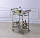 Lakelyn Brushed Bronze & Clear Glass Serving Cart - Marjories Furniture (Las Vegas, NV)
