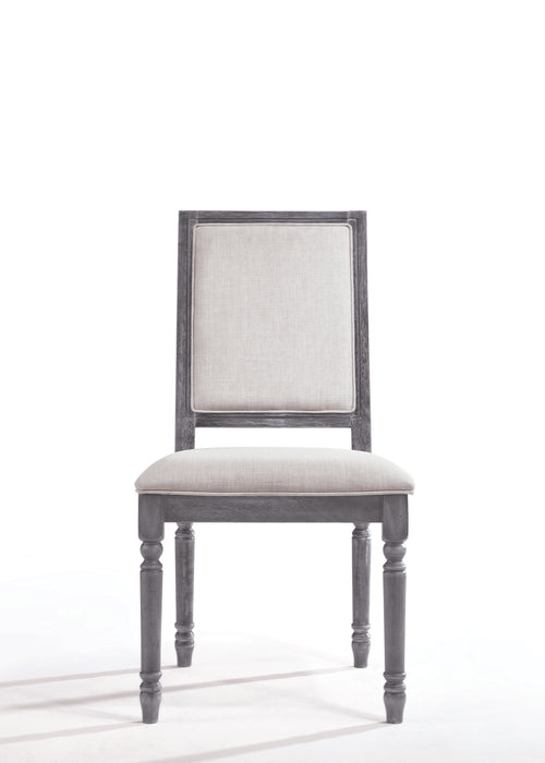 Leventis Cream Linen & Weathered Gray Side Chair - Marjories Furniture (Las Vegas, NV)