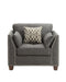 Laurissa Light Charcoal Linen Chair & 3 Pillows - Marjories Furniture (Las Vegas, NV)
