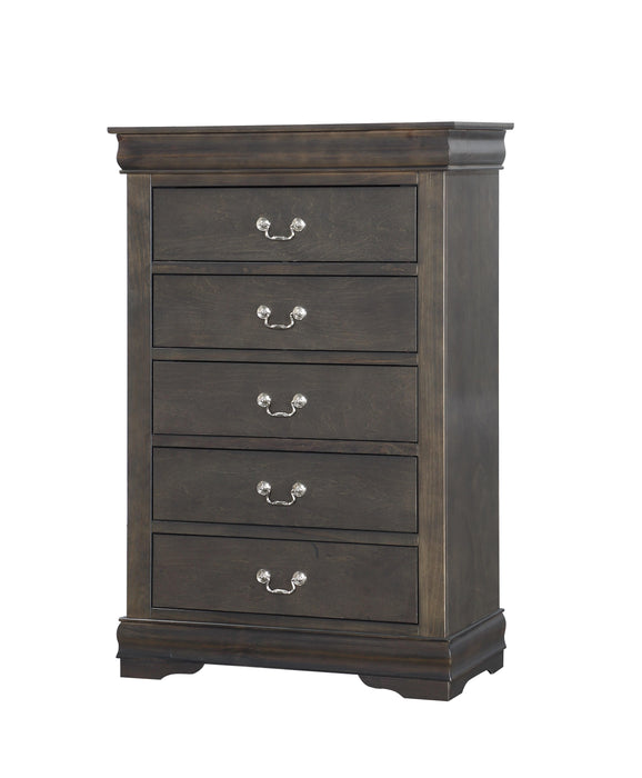 Louis Philippe Dark Gray Chest - Marjories Furniture (Las Vegas, NV)