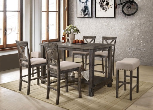Martha II Weathered Gray Counter Height Table - Marjories Furniture (Las Vegas, NV)