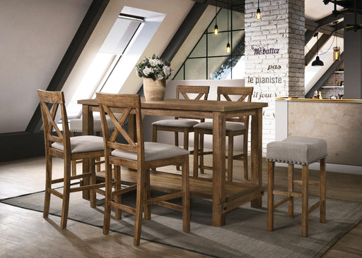 Martha II Weathered Oak Counter Height Table - Marjories Furniture (Las Vegas, NV)