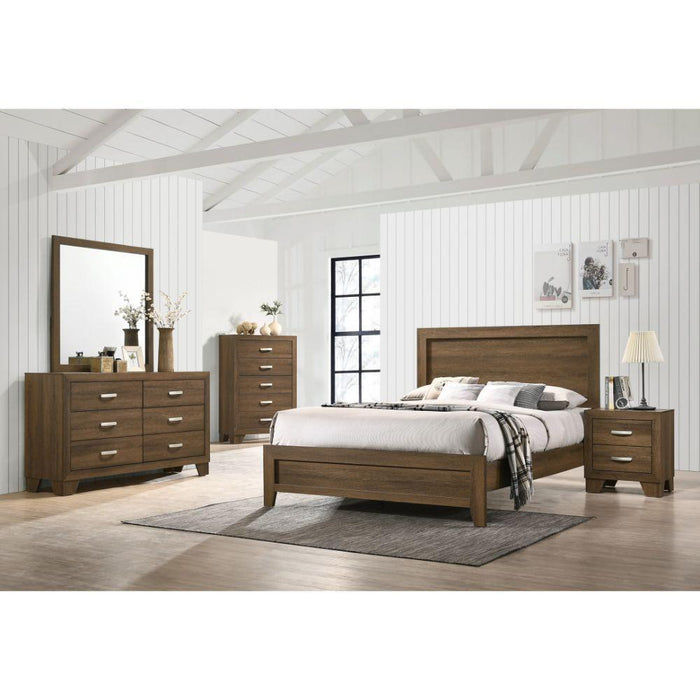 Miquell - Queen Bed - Brown, Light - 84" - Marjories Furniture (Las Vegas, NV)