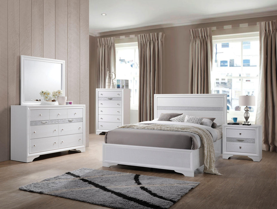 Naima White Twin Bed - Marjories Furniture (Las Vegas, NV)