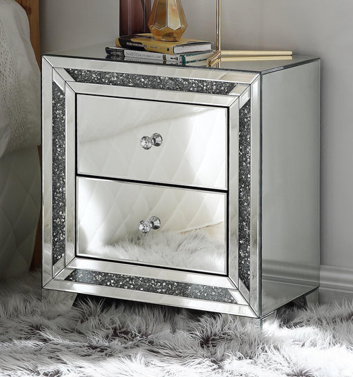Noralie Mirrored & Faux Diamonds Accent Table - Marjories Furniture (Las Vegas, NV)