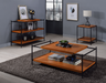 Oaken Honey Oak & Black Coffee Table - Marjories Furniture (Las Vegas, NV)