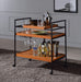 Oaken Honey Oak & Black Serving Cart - Marjories Furniture (Las Vegas, NV)