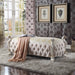 Picardy Fabric & Antique Pearl Bench - Marjories Furniture (Las Vegas, NV)