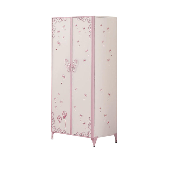 Priya II White & Light Purple Armoire - Marjories Furniture (Las Vegas, NV)