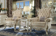Picardy II Fabric & Antique Pearl Accent Chair & Pillow - Marjories Furniture (Las Vegas, NV)