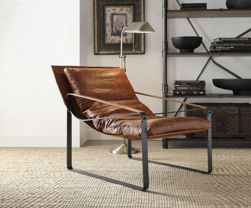Quoba Cocoa Top Grain Leather Accent Chair - Marjories Furniture (Las Vegas, NV)