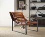 Quoba Cocoa Top Grain Leather Accent Chair - Marjories Furniture (Las Vegas, NV)
