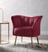 Reese Burgundy Velvet & Gold Accent Chair - Marjories Furniture (Las Vegas, NV)