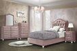 Reggie Pink Fabric Twin Bed - Marjories Furniture (Las Vegas, NV)