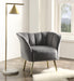 Reese Gray Velvet & Gold Accent Chair - Marjories Furniture (Las Vegas, NV)