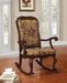 Sharan Fabric & Cherry Rocking Chair - Marjories Furniture (Las Vegas, NV)