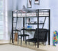 Senon Silver & Black Loft Bed & Desk - Marjories Furniture (Las Vegas, NV)