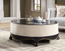Sheridan Cream Fabric & Black Cocktail Table - Marjories Furniture (Las Vegas, NV)