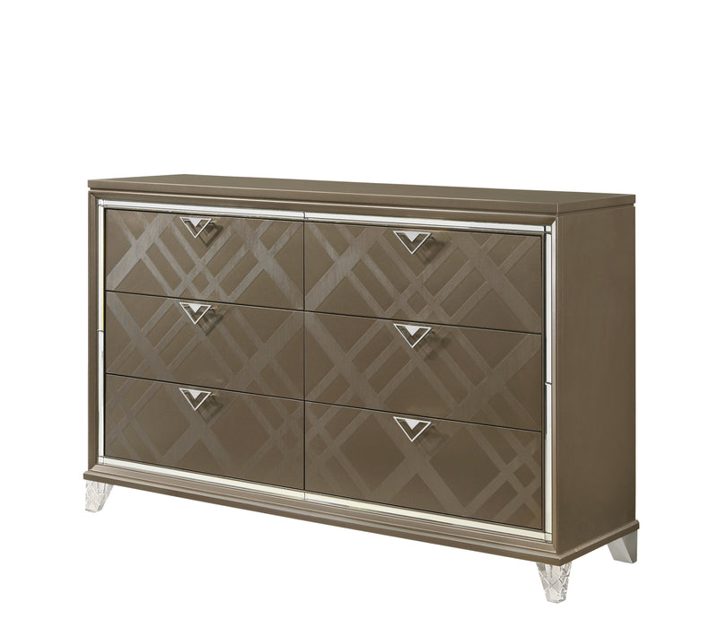 Skylar Dark Champagne Dresser - Marjories Furniture (Las Vegas, NV)