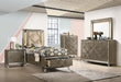 Skylar LED, PU & Dark Champagne Full Bed (Storage & LED) - Marjories Furniture (Las Vegas, NV)