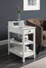 Slayer White Side Table (USB Charging Dock) - Marjories Furniture (Las Vegas, NV)