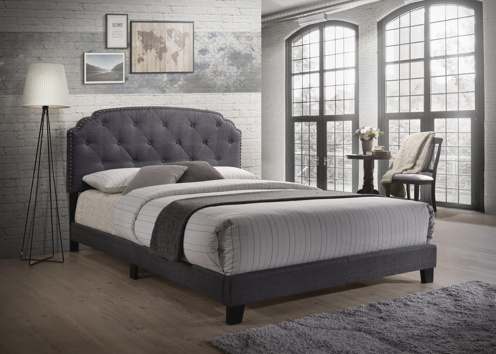 Tradilla Gray Fabric Queen Bed - Marjories Furniture (Las Vegas, NV)