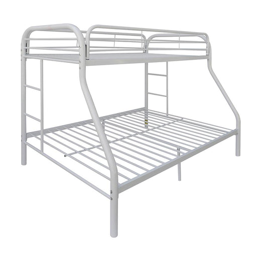 Tritan White Bunk Bed (Twin/Full) - Marjories Furniture (Las Vegas, NV)
