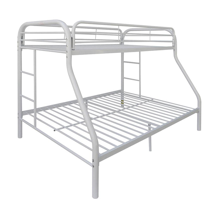 Tritan White Bunk Bed (Twin/Full) - Marjories Furniture (Las Vegas, NV)