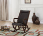 Triton Espresso PU & Walnut Rocking Chair - Marjories Furniture (Las Vegas, NV)