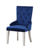 Varian Blue Fabric & Antique Platinum Side Chair (1Pc) - Marjories Furniture (Las Vegas, NV)