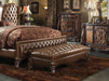 Versailles 2-Tone Light Brown PU & Cherry Oak Bench - Marjories Furniture (Las Vegas, NV)