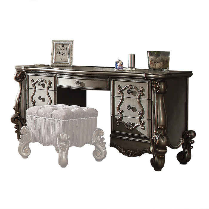 Versailles Antique Platinum Vanity Desk - Marjories Furniture (Las Vegas, NV)