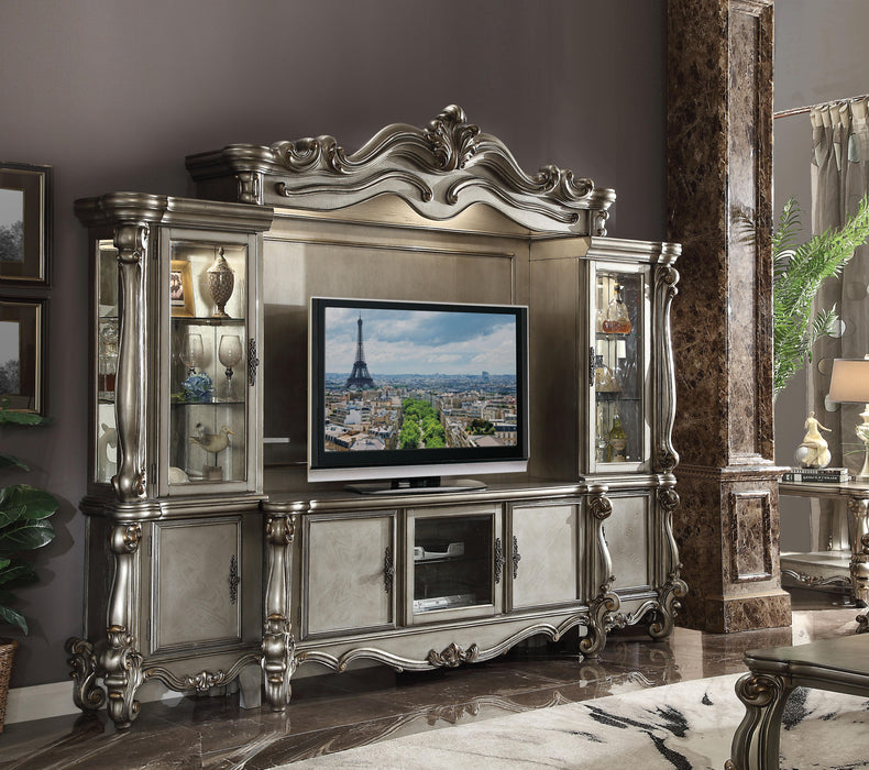 Versailles Antique Platinum TV Stand - Marjories Furniture (Las Vegas, NV)